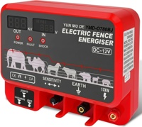 80KM 15.5J Hoogvermogen Elektrische Omheining Energizer 12KV AC/DC Omheininglader met LCD Alarm en Afstandsbediening voor Vee