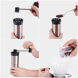 Tragbare verstellbare manuelle Kaffeemühle mit Keramik bohrern Kaffeemühle aus Edelstahl - Product Image 3