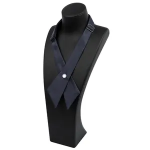 Wholesale Cross Bow Tie Men's and Women's Professional Collar Campus Host Uniform Solid Color Bow Tie