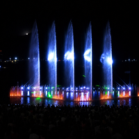 Fuente de Agua Musical para Exteriores Personalizada, Fuente de Agua Irregular de Acero Inoxidable con Iluminación