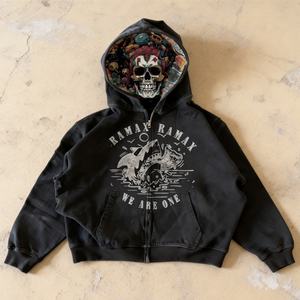 Sudadera con Capucha Personalizada con Logotipo, Estilo Urbano, de Alta Calidad, con Efecto Desgastado por el Sol, Pintura en Aerosol, para Hombre, de Invierno, de Forro Polar y Algodón, Estilo Vintage, Lavado Ácido - Product Image 1