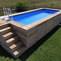 Petite mini piscine hors sol personnalisée 3m 4m 5m Piscine extérieure en bois composite plastique moderne Piscina