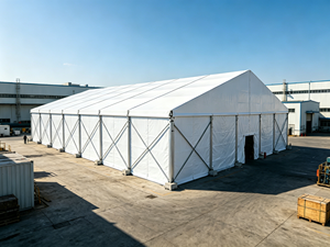 Tenda di Stoccaggio in Alluminio Certificata CE, Grande Capannone Ignifugo in PVC con Porta Avvolgibile - Product Image 6