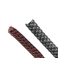 Tube tressé auto-roulant en PET extensible sans halogène personnalisable, ignifuge, résistant à l'usure, pour câbles automobiles, homologué 600V