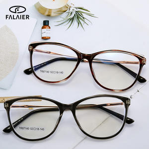 Monturas de Gafas Falaier Cat Eye TR90 con Protección Anti Luz Azul, Montura Completa, Diseño Carey, Gafas de Moda para Mujer TR7140 - Product Image 3