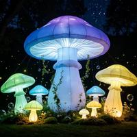 Groupe de champignons gonflables LED de marque |   Champignons gonflables lumineux personnalisés pour les soirées et festivals nocturnes