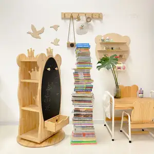 Estante giratorio de madera y estante de libros en esquina - China