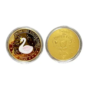 热销金属卡通纪念品硬币金属硬币闪烁牙仙纪念币