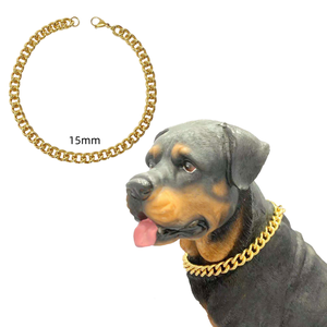 High Quality 15mm 316l Stainless Steel Gold Chain Necklace <strong>Dog</strong> Choker Chain <strong>Collar</strong> for Pet <strong>Dogs</strong> - Product Image 1