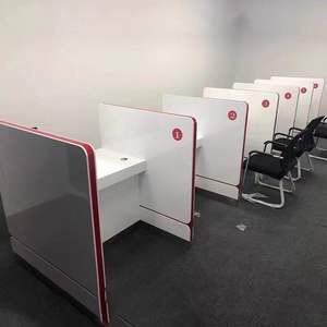 Bancone Moderno Semicircolare in MDF Laminato, Bancone per Servizi Aziendali, Scrivania per Firme, Banco Reception - Product Image 3