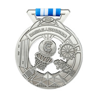 Médaille de finisseur de course en alliage de zinc poli sur mesure Surewin avec cordon, médaille d'honneur personnalisée