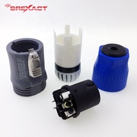 Connecteur audio étanche 8 broches de type femelle en laiton plaqué argent avec boîtier en nylon, pratique et à visser