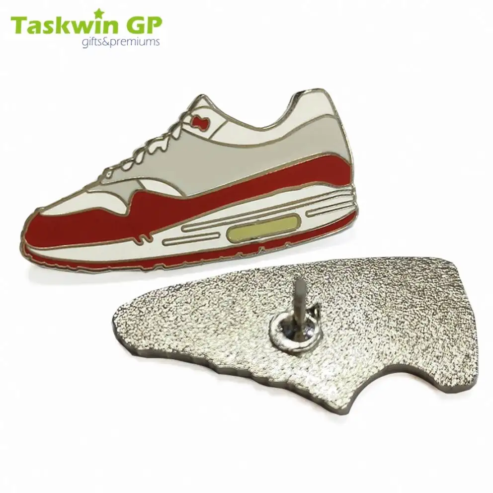 Taskwingifts Custom pin manufacturers create your own custom logo shape metal lapel pin badge shoe sneaker enamel pin with logo