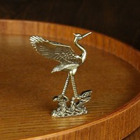 Sculptures d'oiseaux en métal antique, statues miniatures d'animaux sauvages pour la décoration de bureau