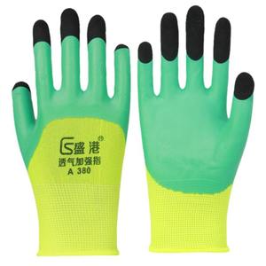 Guantes de trabajo de goma de doble capa, engrosados, con 13 puntadas, resistentes a la abrasión, para manipulación en logística y construcción - Product Image 2