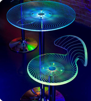 PLUS DESIGN éclairage LED table haute et chaise Creative bar Club extérieur hôtel led coloré cocktail table bar chaise combinaison