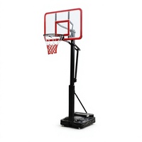 Support de basket-ball amovible à roulettes, réglable en hauteur, pour enfants, pour une utilisation multisports en extérieur