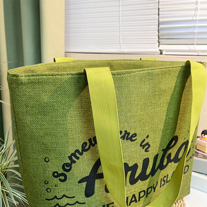 <span class=keywords><strong>2025</strong></span> thiết kế mới màu Hot Vàng Flamingo in ấn bắt chước cây gai dầu tay hóa đơn Vai mua sắm mang theo bãi biển túi - Product Image 6