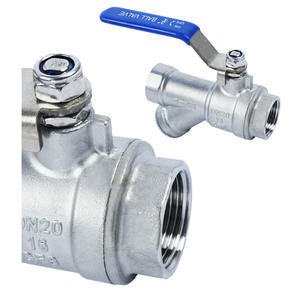 Filtre à boule en Y Yod personnalisé en acier inoxydable avec raccords filetés femelles de 1/2 à 2 pouces NPT pour filtration <span class=keywords><strong>d</strong></span>'<span class=keywords><strong>eau</strong></span>, gaz, huile et CVC - Product Image 3