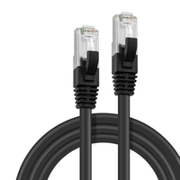 Kabel Patch LAN Jaringan SIPU Black Cat7 RJ45 dengan Selubung PVC, Konduktor Tembaga Terpilin, 15 Meter UTP untuk Telekomunikasi dan Komputer