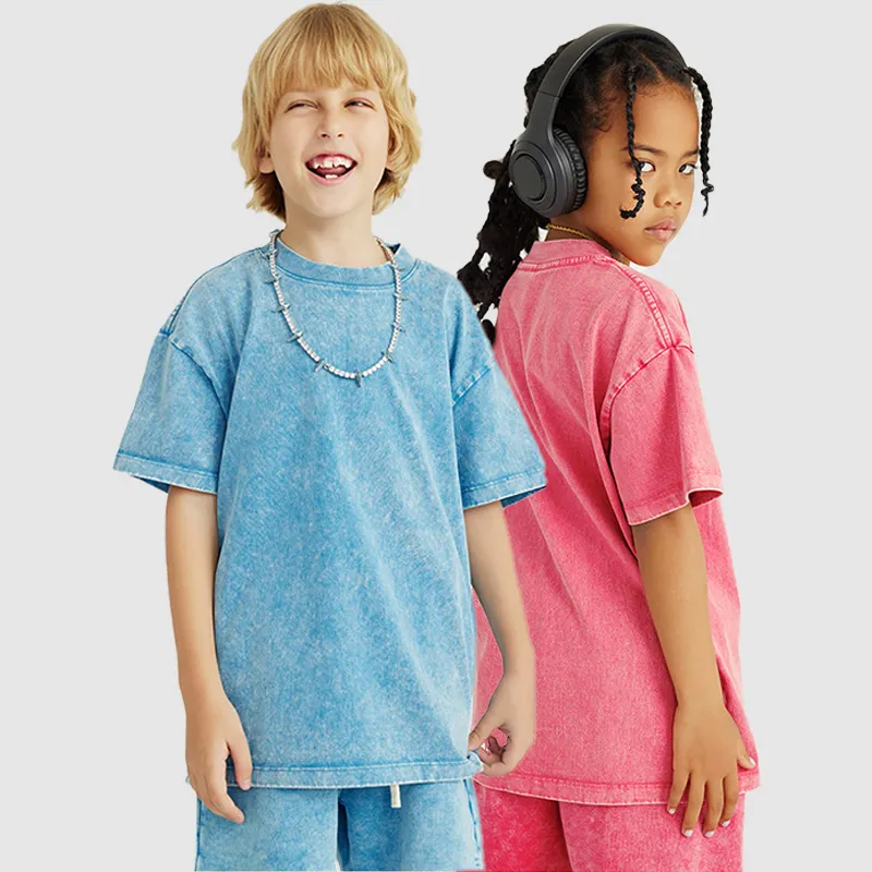 2024 Новые товары, оптовая продажа, Детская футболка среднего размера с круглым вырезом и короткими рукавами для мальчиков