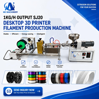 Mini extrudeuse de filament 3D de bureau SJ20 1KG/H, petite machine d'extrusion de table économique pour PLA, ABS, PETG, TPU, PA, PET