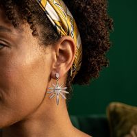 Boucles d'oreilles pendantes en moissanite VVS Sunflower, taille ovale poire, en argent sterling 925 plaqué or 18 carats, accessoires de bijoux pour femmes