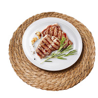 Set de dessous-de-plat ronds en jacinthe d'eau tressée à la main, style rustique, pour table à manger, maison et mariage