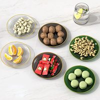 Assiette à Dessert en PET robuste pour mariages Baby Show Party Assiettes en plastique réutilisables avec bord doré