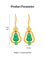 Boucles d'oreilles gourde plaquées or en argent sterling 925 personnalisées OEM/ODM, bijoux ethniques de luxe originaux en gros pour femmes