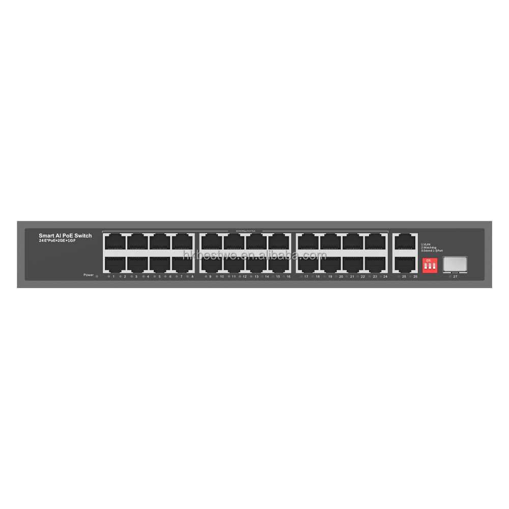 สีดำ (24oE 100ม. + RJ45 2GE + 1SFP)