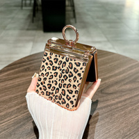 Funda de Lujo para P50 Pocket con Anillo y Soporte, Diseño de Leopardo con Diamantes, Electrochapada, Plegable, Protección Total a Prueba de Golpes