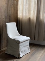 Chaise de salle à manger en coton et lin, style Wabi-Sabi, antique, en bois massif, amovible et lavable, pour la maison