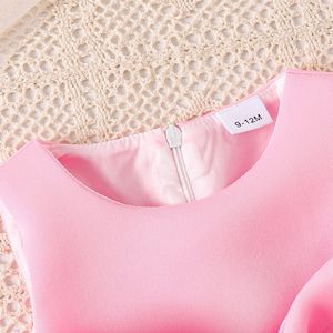 Vestidos para niñas de 0 a 3 años, falda de tul verde sin mangas con lazos, ropa para niñas, ropa infantil lisa y bonita para verano - Product Image 4