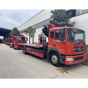 Camion de dépannage à plateau plat Dongfeng D9 avec grue à bras pliable à 4 sections de 8 tonnes, fonction de remorquage et de levage intégrée - Product Image 3