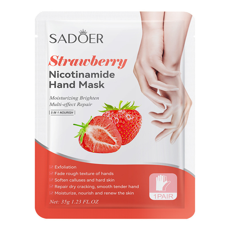 Masque pour les mains à la fraise