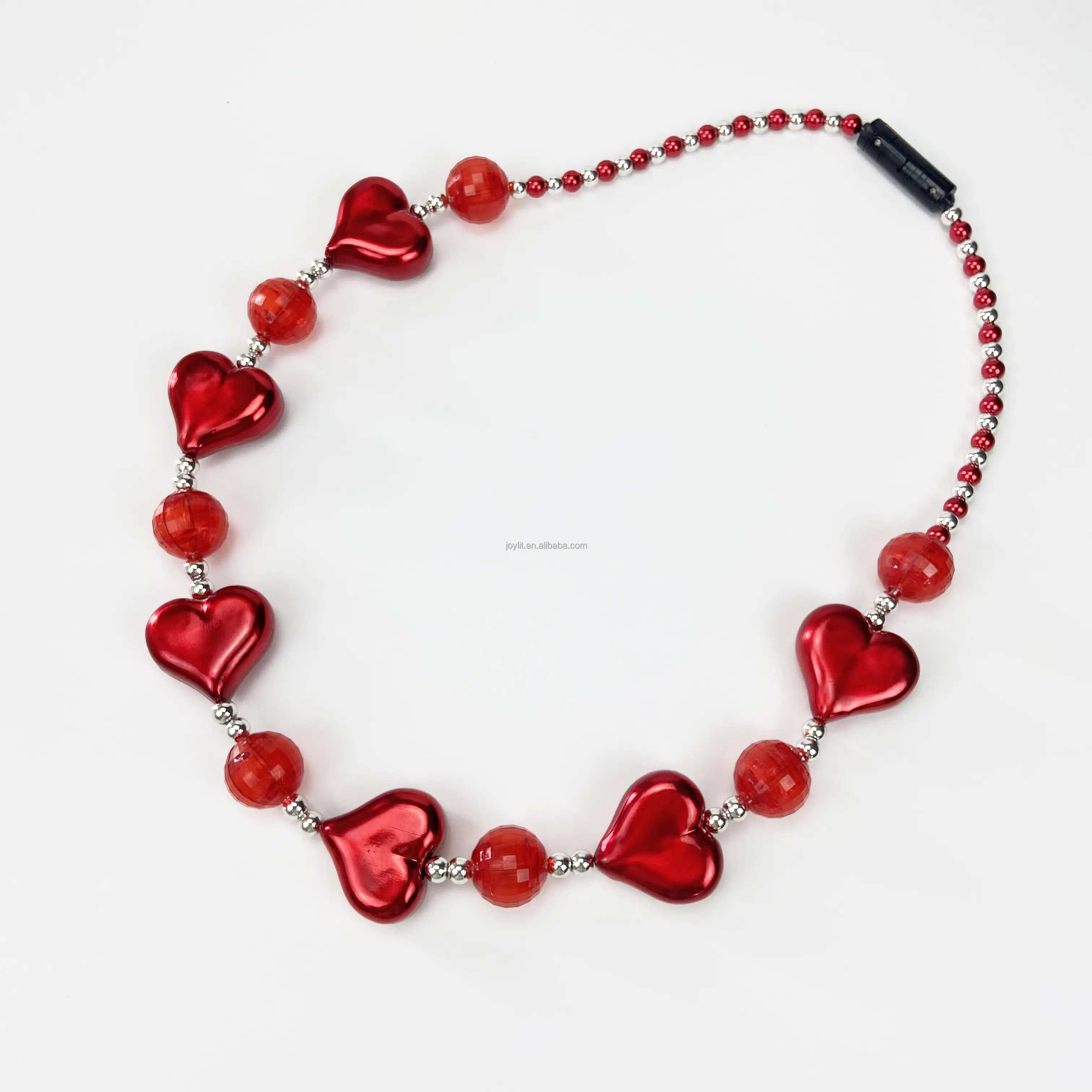 Светодиодное ожерелье с гальваническим покрытием в форме сердца и диско-шара для Марди, вечеринок