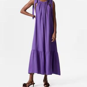 Vestido Casual de Verano para Mujer, Estilo Bohemio, Holgado, con Mangas con Volantes, Vestido Midi, Venta al Por Mayor OEM - Product Image 1