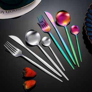 Bồ Đào Nha Vàng Flatware số lượng lớn thìa dĩa và dao thép không gỉ đám cưới vàng bạc thiết lập dao kéo - Product Image 3