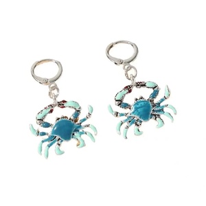 Pendientes de Plata con Dijes de Animales Marinos, Novedad 2026, Regalo de Verano para Mujer, Joyería de Moda, Pendientes de Cangrejo con Esmalte Azul - Product Image 6