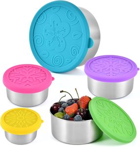 Mini 3x1.5 oz Leakproof Salad Dressing Container Stainless Steel Small Condiment Containers With Lids Lunch <b>Box</b> Dip Sauce <b>Cup</b> - Product Image 1