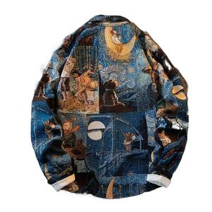 Chemise Peinture à l'Huile Américaine Vintage Rétro, Nouvelle Version Coréenne Haut de Gamme, Chemise à Manches Longues Décontractée, Veste Urbaine pour <span class=keywords><strong>Homme</strong></span> - Product Image 2