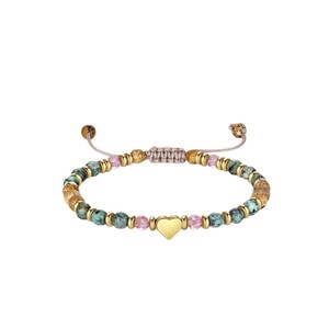 Pulsera de Piedras Naturales Bohemia con Cuentas de Cristal Ajustables y Corazón de Acero Inoxidable, Regalo de Cumpleaños y Navidad - Product Image 6