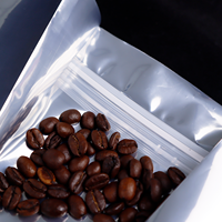 Sac de café personnalisé imprimé à fond carré avec fermeture à glissière intégrée en feuille d'aluminium à fond plat avec valve et logo