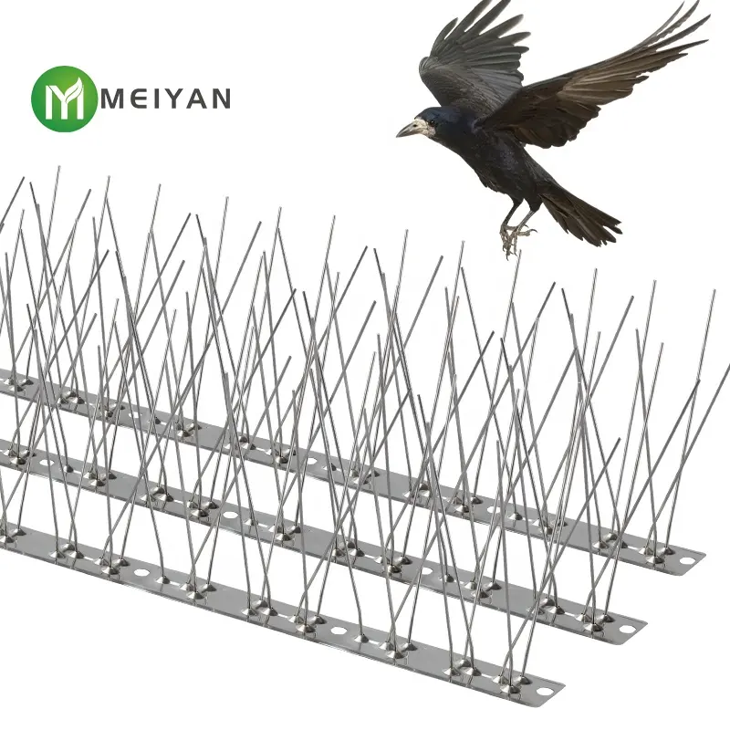 Stainless Steel Bird Spikes Disassembled Spikes 10 Strips 10.82 Feet Coverage Bird Spikes for Pigeons Small Birds