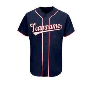 Maillot de baseball personnalisable pour homme, col en V, broderie en maille cousue, grandes tailles, vente en gros, sublimation, respirant, séchage rapide - Product Image 1