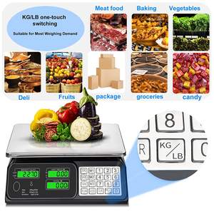 बाजार इलेक्ट्रॉनिक मूल्य कंप्यूटिंग वजन स्केल 40 किलो 2 ग्राम डिजिटल स्केल एलईडी/एलसीडी डिस्प्ले के साथ - Product Image 6
