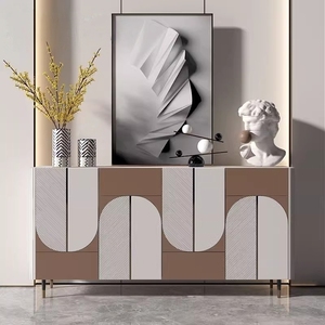 Aparador Moderno de Estilo Italiano Simple de Madera Maciza con Zapatero Integrado para Comedor, Mueble Decorativo para el Hogar - Product Image 3