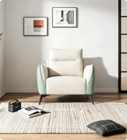 Sofa kain anti gores dan kursi malas modern satu dudukan, langsung dari pabrik, untuk digunakan di ruang tamu hotel.