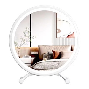 Bán buôn máy tính để bàn mặc quần áo trang điểm điều chỉnh thông minh LED ánh sáng trang trí nội thất vòng đứng gương - Product Image 1